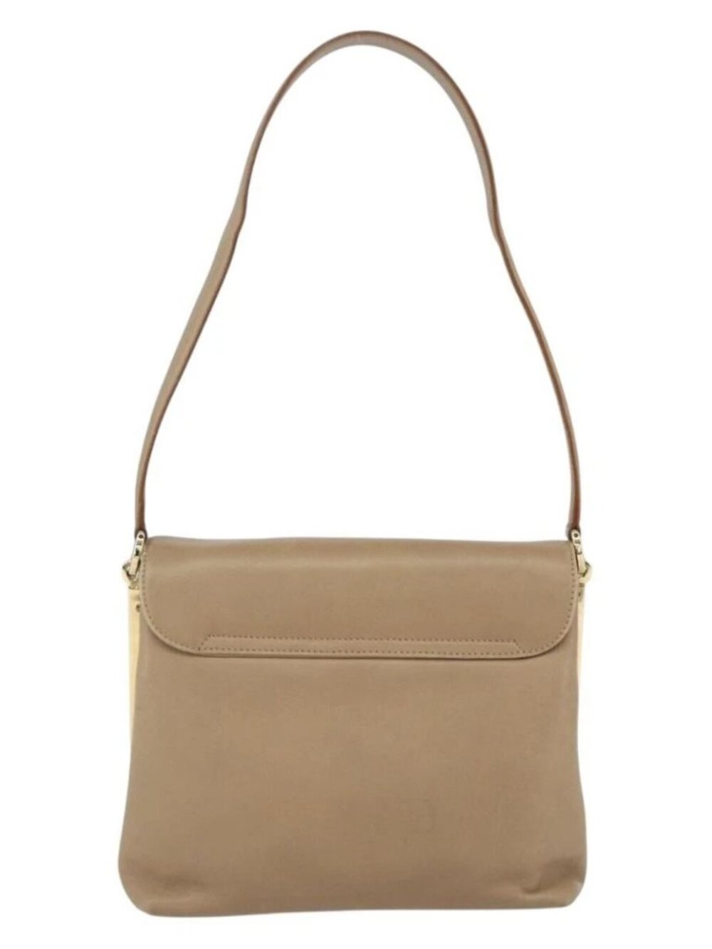 Salvatore Ferragamo Shoulder Bag Leather Beige Gold Auth 157525V - Picture 2 of 16